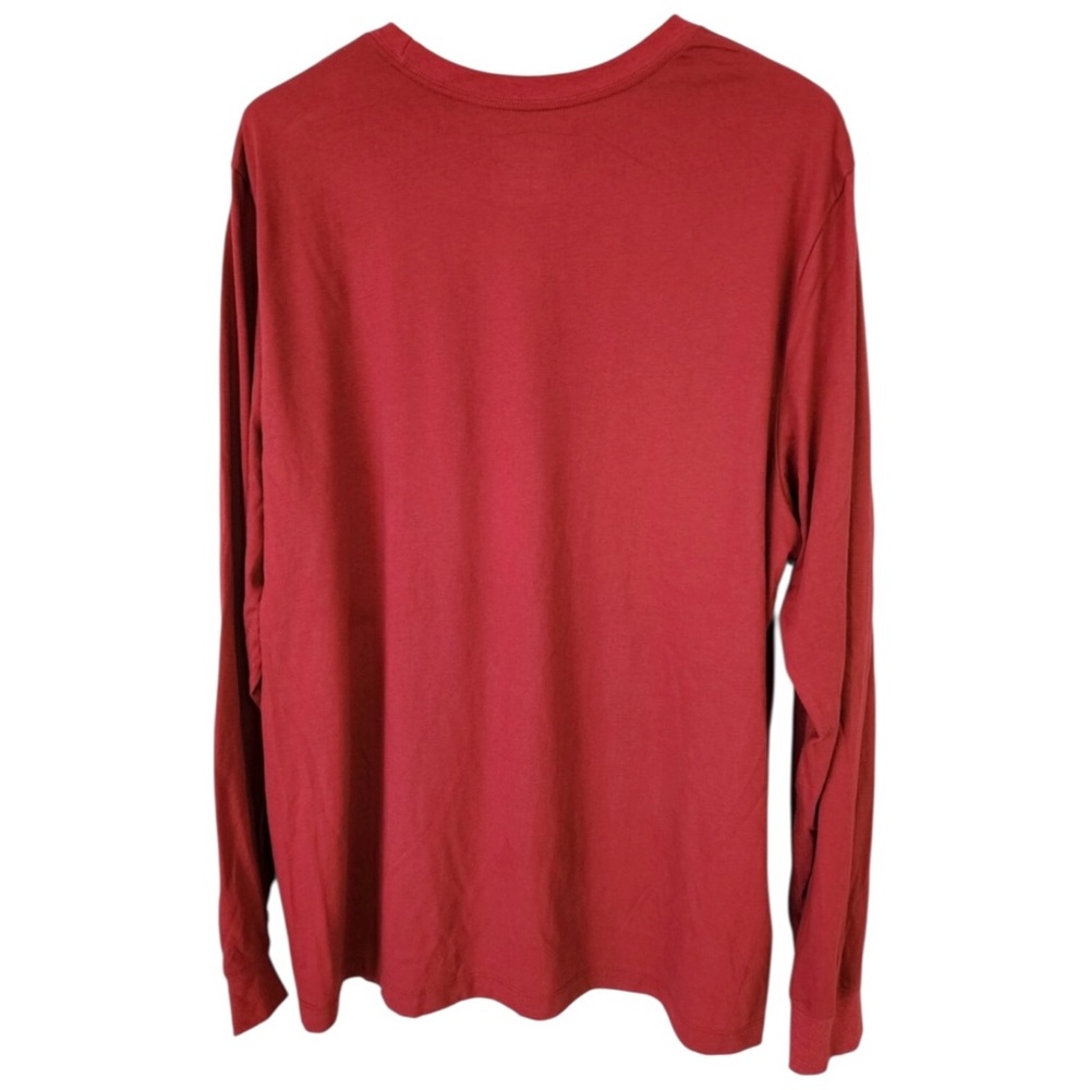 Nike Men’s Long Sleeve T-Shirt XXL Burgundy Big Swoosh Logo Graphic Tee - Picture 4 of 6